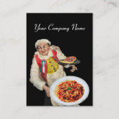 SPAGHETTI & PIZZA PARTY ITALIAANSE KEUKEN, zwart r Visitekaartje (Achterkant)