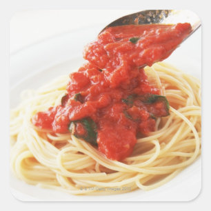 Spaghetti Pomodoro Vierkante Sticker
