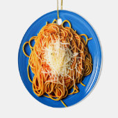 Spaghetti Pun Kerst Keramisch Ornament (Links)