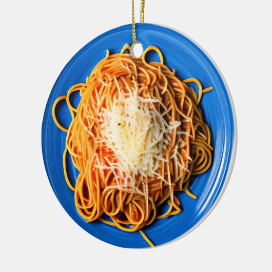 Spaghetti Pun Kerst Keramisch Ornament (Links)