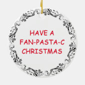 Spaghetti Pun Kerst Keramisch Ornament (Achterkant)