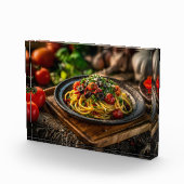 Spaghetti Puttanesca met verse tomaten en olijven Fotoblokken (Rechts)