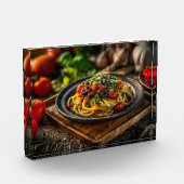 Spaghetti Puttanesca met verse tomaten en olijven Fotoblokken (Links)