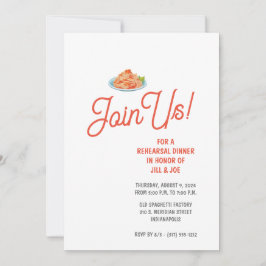 Spaghetti repetitie diner uitnodiging