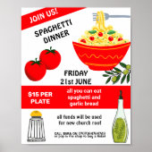 Spaghetti spag bowl fundraiser poster (Voorkant)