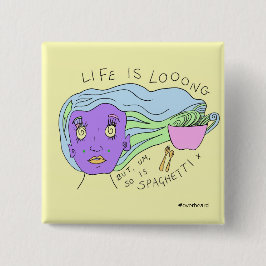 Spaghetti | Square Pin Badge | #overhear Vierkante Button 5,1 Cm