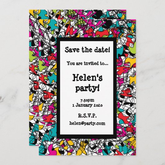 Spaghetti Tangle slaat de Kaart Datum op (Voorkant / Achterkant)