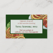 Spaghetti tomato Italiaanse keuken- en etenskok Visitekaartje (Achterkant)