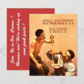 Spaghetti-uitnodiging Kaart (Voorkant / Achterkant)