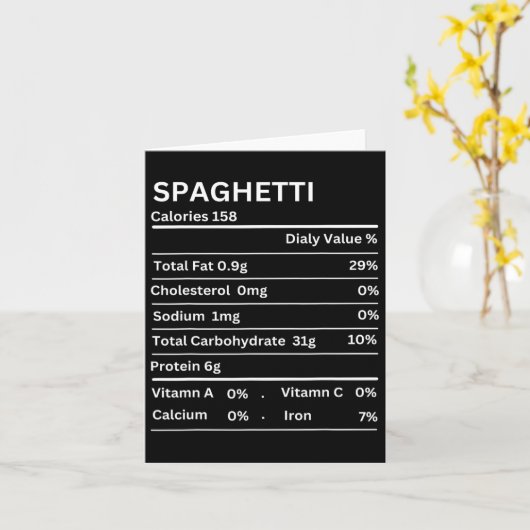 Spaghetti Voedingsfeiten Grappige Thanksgiving Nut Kaart (Gele Bloem)