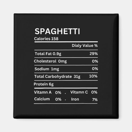 Spaghetti Voedingsfeiten Grappige Thanksgiving Nut Magneet (Voorkant)