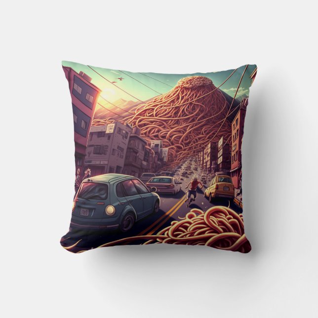 Spaghetti Volcano Kussen (Voorkant)
