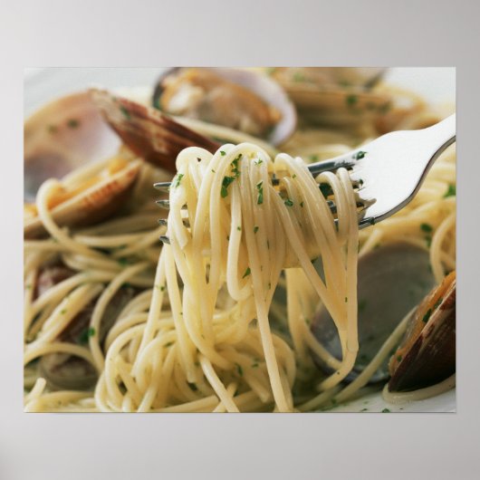 Spaghetti Vongole Bianco Poster (Voorkant)