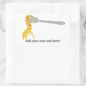 Spaghetti vork: Pasta Afbeelding Rechthoekige Sticker (Tas)