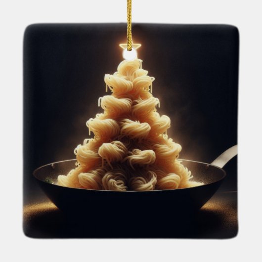 Spaghetti Wonderland Keramisch Ornament (Achterkant)