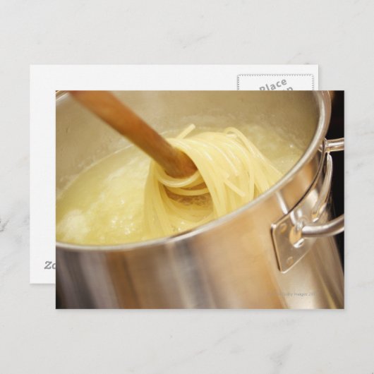 Spaghetti wordt in Pot gesticht Briefkaart (Voorkant / Achterkant)