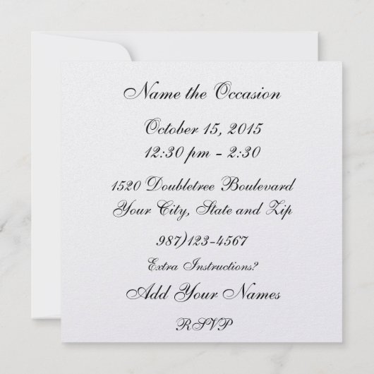 Spaghettidiner Kaart (Achterkant)