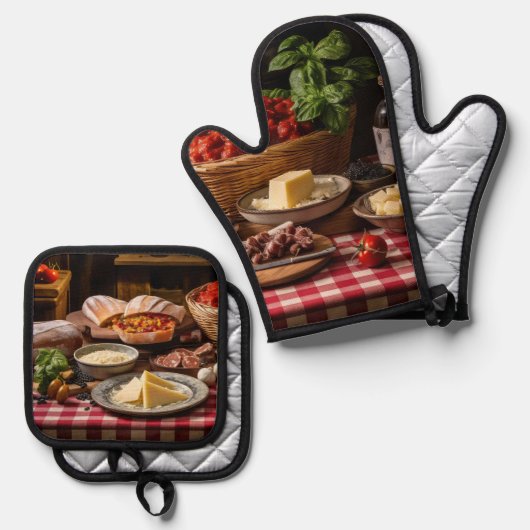 Spaghettidiner Ovenwant & Pannenlap Set (Voorkant / Achterkant)