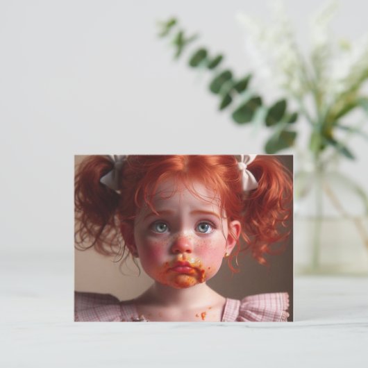 Spaghettigezicht Briefkaart (Staand voorkant)