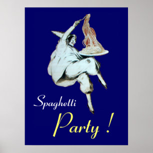 SPAGHETTIPARTIJ, ITALIAANSE KEUKEN ,paars Poster
