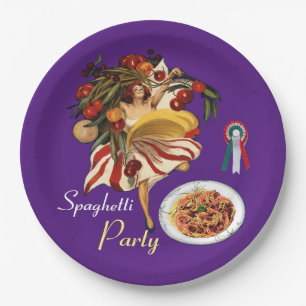 SPAGHETTIPARTIJDANS,ITALIAANSE KEUKEN EN TOMATEN PAPIEREN BORDJE