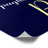 SPAGHETTIPARTY,ITALIAANSE KEUKEN blauw rood wit Poster (Hoek)