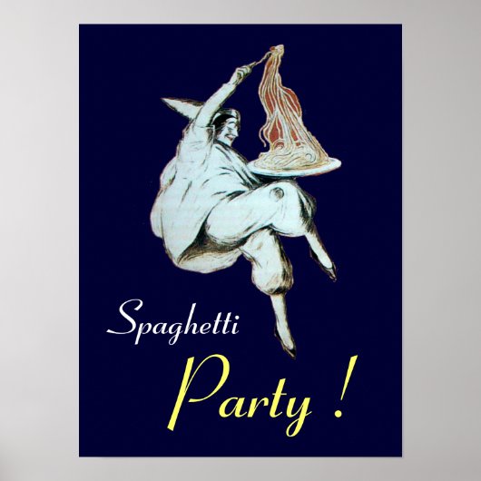 SPAGHETTIPARTY, ITALIAANSE KEUKEN ,paars Poster (Voorkant)