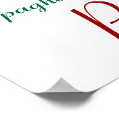 SPAGHETTIPARTY, ITALIAANSE KEUKEN ,rood groen wit Poster (Hoek)