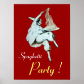 SPAGHETTIPARTY, ITALIAANSE KEUKEN ,rood Poster (Voorkant)