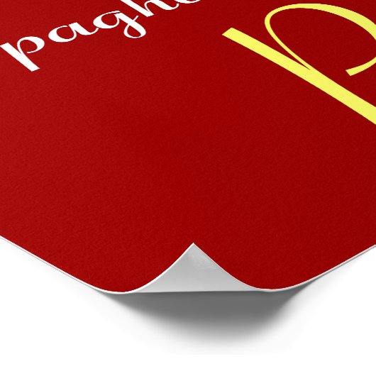 SPAGHETTIPARTY, ITALIAANSE KEUKEN ,rood Poster (Hoek)