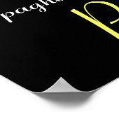 SPAGHETTIPARTY, ITALIAANSE KEUKEN ,zwart Poster (Hoek)