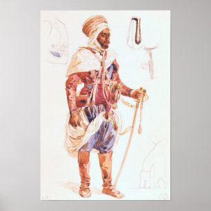 Spahi met zijn zwaard, c.1854 poster