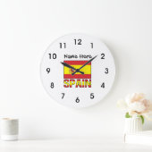 Spain and Spanish Flag with Your Name Grote Klok (Huis)