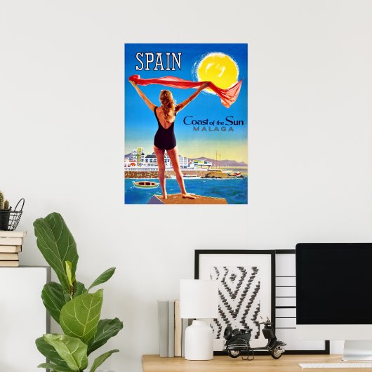 Spain, Coast of the sun Malaga Poster (Thuiskantoor)