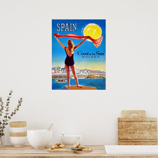 Spain, Coast of the sun Malaga Poster (Keuken)