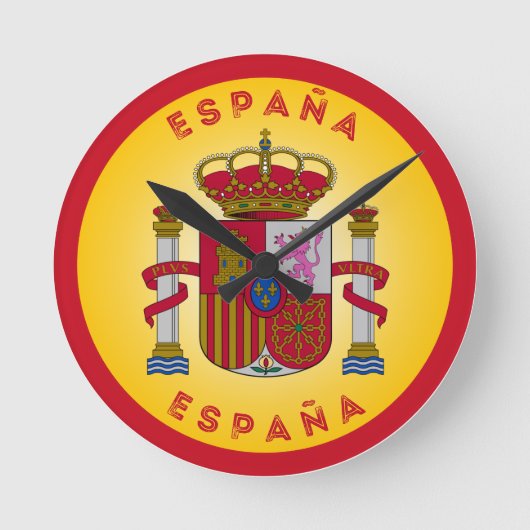 Spain Coat of Arms Circle Shape Ronde Klok (Voorkant)