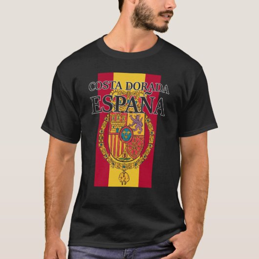 Spain Costa Dorada Flag Travel Europe Holiday T-shirt (Voorkant)