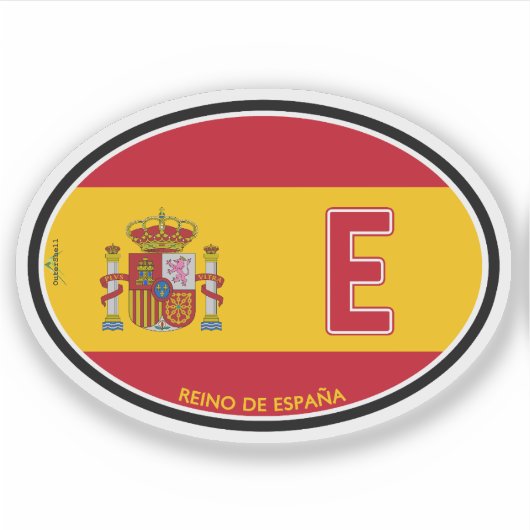 SPAIN Espana Spanish Vehicle ID Flag Sticker (Voorkant)