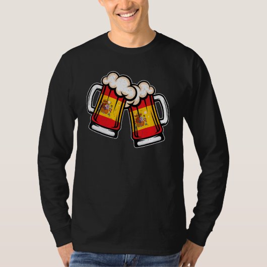 Spain Flag Beer Mug Cool Spanish Beer T-shirt (Voorkant)