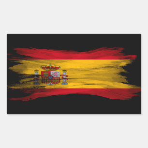 Spain flag brush stroke, national flag rechthoekige sticker