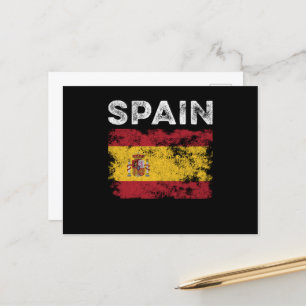 Spain Flag Distressed - Spanish Flag Briefkaart