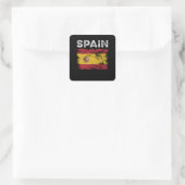 Spain Flag Distressed - Spanish Flag Vierkante Sticker (Tas)