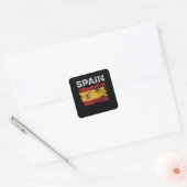 Spain Flag Distressed - Spanish Flag Vierkante Sticker (Envelop)