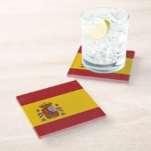 Spain Flag Glazen Onderzetter (Schuin)