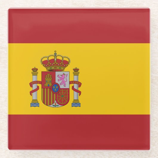 Spain Flag Glazen Onderzetter (Voorkant)