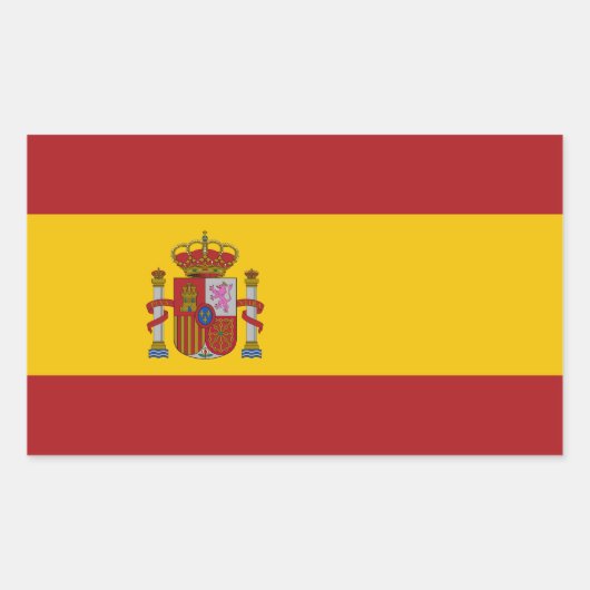 Spain Flag Rechthoekige Sticker (Voorkant)