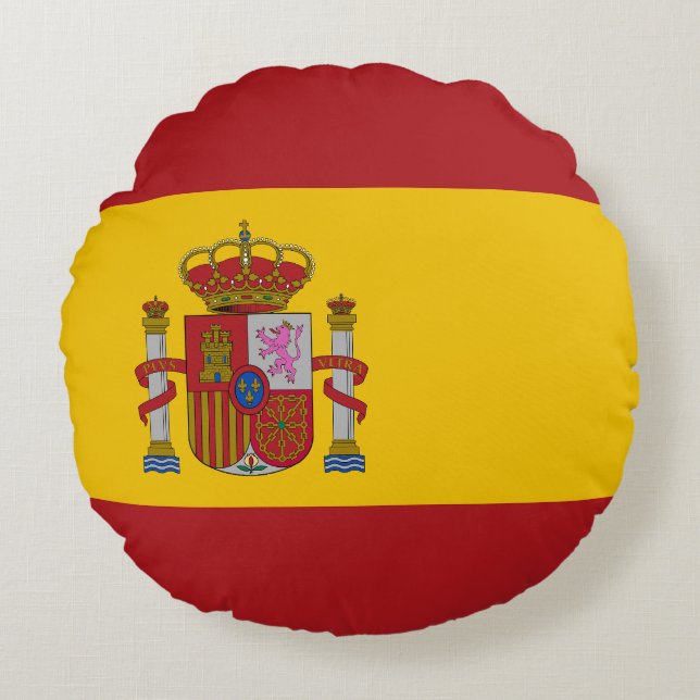 Spain Flag Rond Kussen (Voorkant)