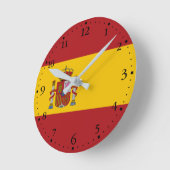 Spain Flag Ronde Klok (Hoek)