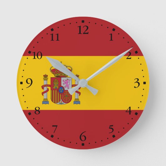 Spain Flag Ronde Klok (Voorkant)