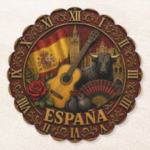 Spain Flag Spanish Bull Guitar Flamenco Vintage 